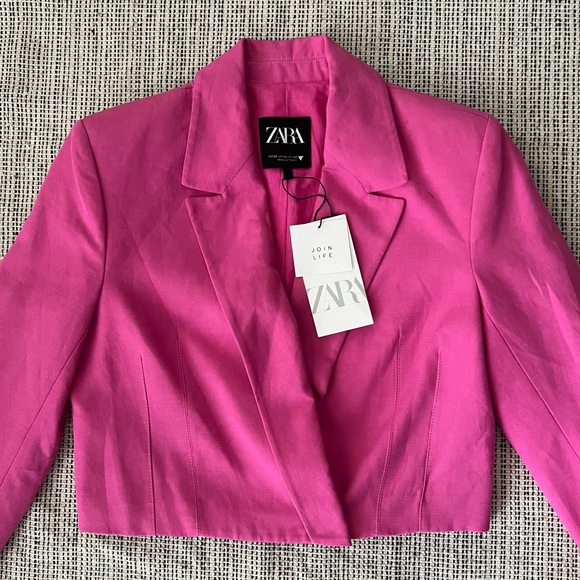Zara Cropped Blazer Pink - Picture 9 of 9